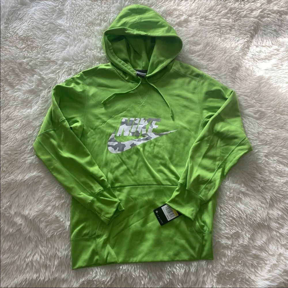 Nike Mo Pack 2 Liquid Mens Pullover Hoodie Lime Green Camo Size Small